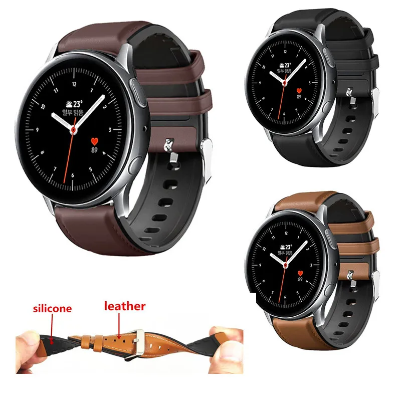 Ремешок из натуральной кожи для Samsung galaxy watch Active 2 браслет наручных часов 40 мм 44 42 20