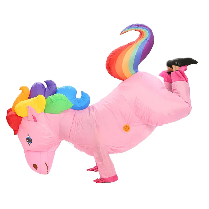 Надувной костюм единорога для взрослых и детей маскарадный карнавала Хэллоуина