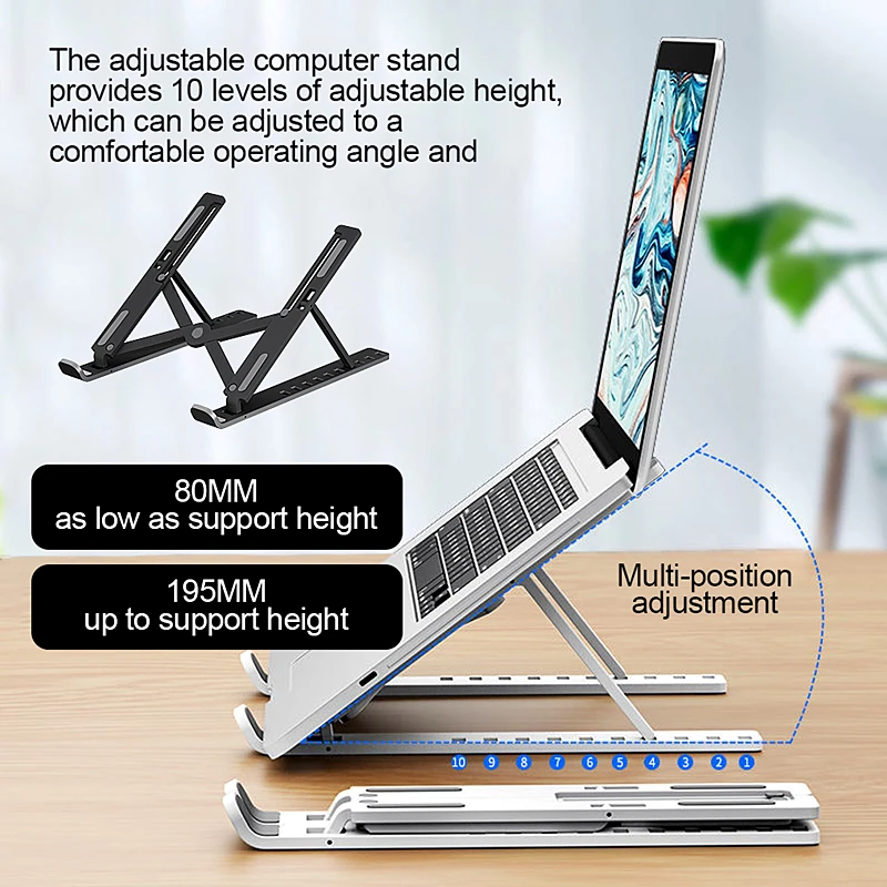 Adjustable Foldable Laptop Stand For MacBook Air Pro iPad Tablet Computer Support Riser Portable Notebook Cooling Bracket Holder