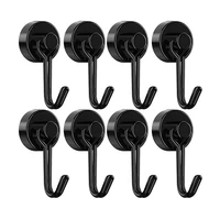 8 pcs magnetic rotating hook suitable for indoor and outdoor hanging refrigerator barbecue kitchen keychain black