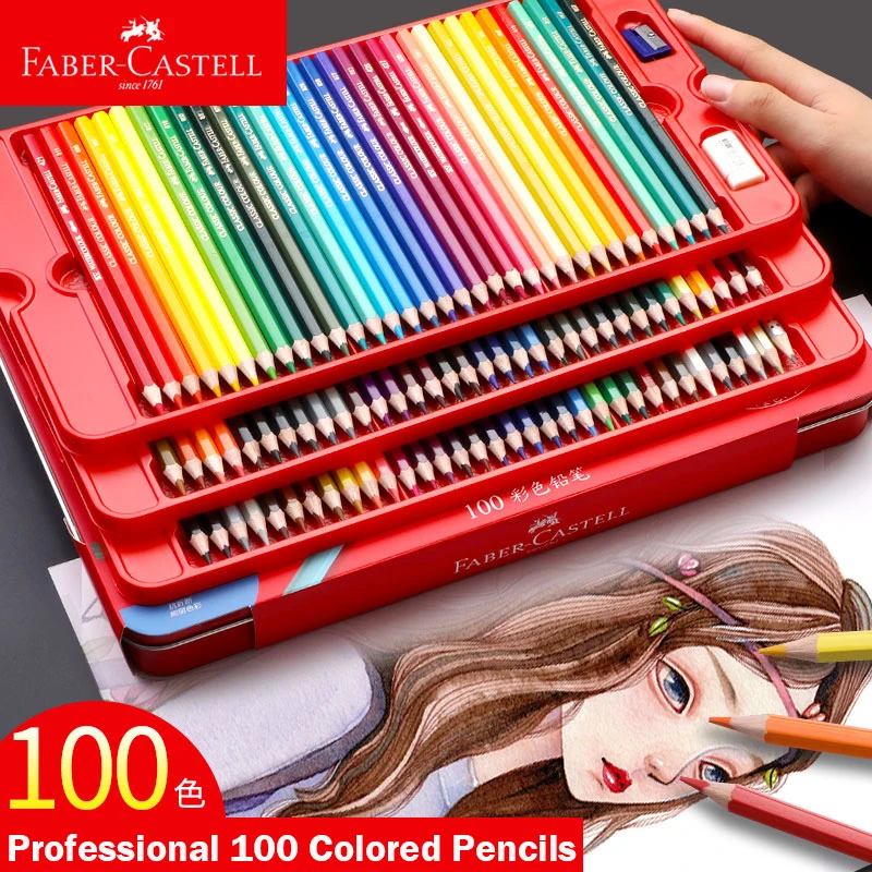 lapis de cor oleo faber castell 100 lapis de cor profissional pintura artistica desenho