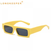 2021 trendy rectangle sunglasses women men luxury brand yellow square sun glasses ladies travel retro oculos lunette de soleil