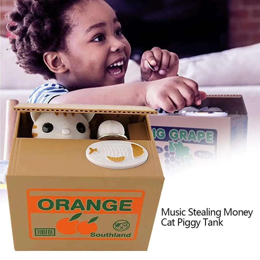 Крадущая деньги кошка с музыкой крадущая копилка детская мультяшная
