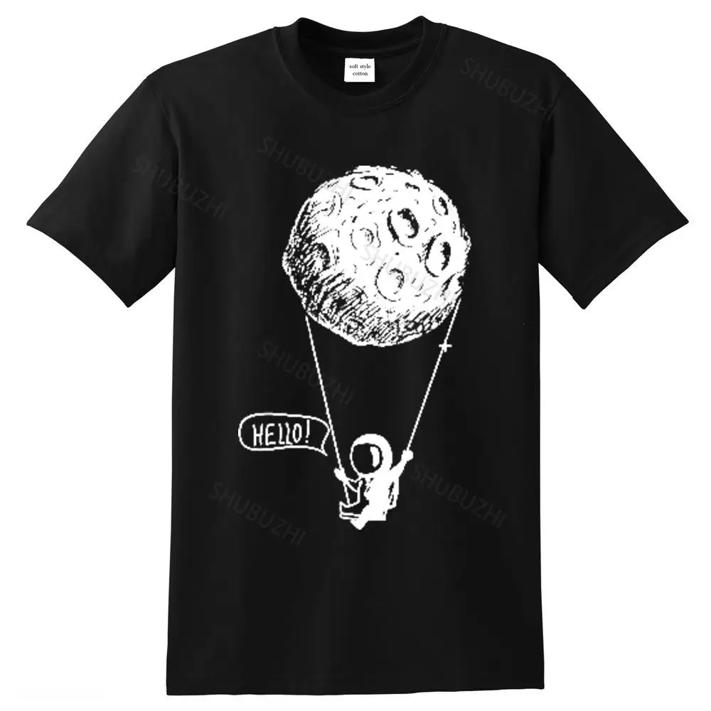 

Футболка мужская с забавным принтом Луны, астронавта, 100% хлопок