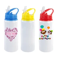 60pcslot sippy bottle kid water cups 600ml diy with straw stainless steel eco friendly portable thermos white blank for gift