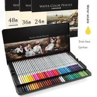 water soluble colored pencil crayons 24 36 48 72 color professional sketch watercolor pen kids art supplies painting set