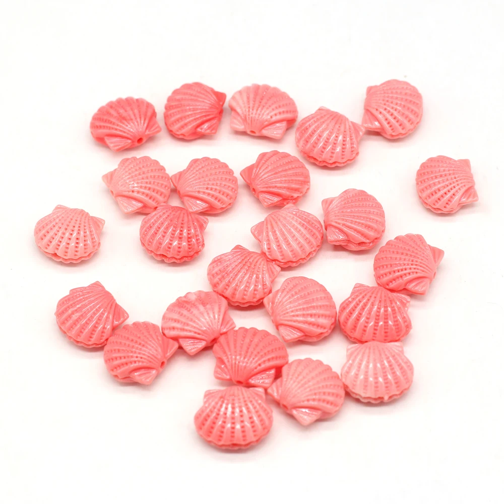 

10 Pcs Natural Coral Beads Shell Shape Pink Coral Loose Beads Necklace Accessories Coral Charms for Jewelry Making Bracelet