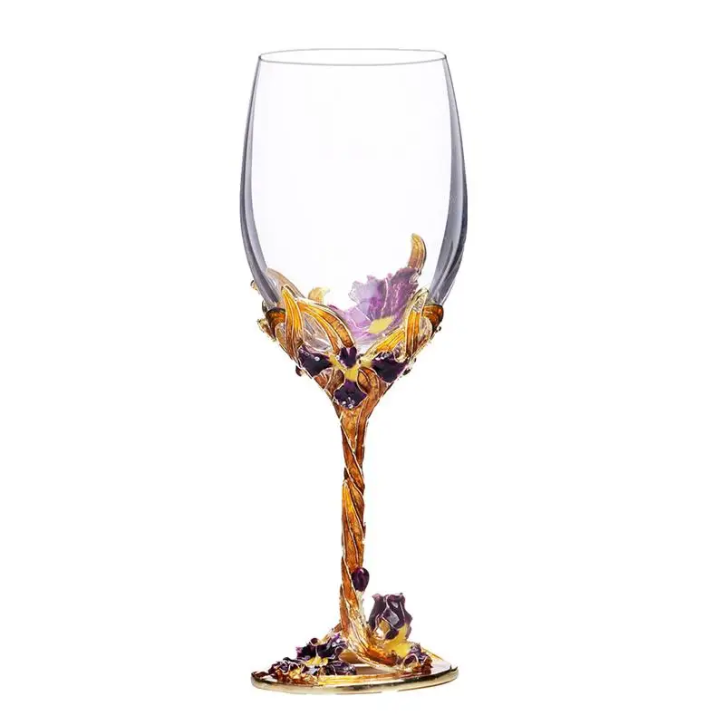 

Creative Enamel Color Crystal Red Wine Glass Decanter Set Goblet Wedding Glasses Champagne Whiskey Cup -Free Crystal Glass