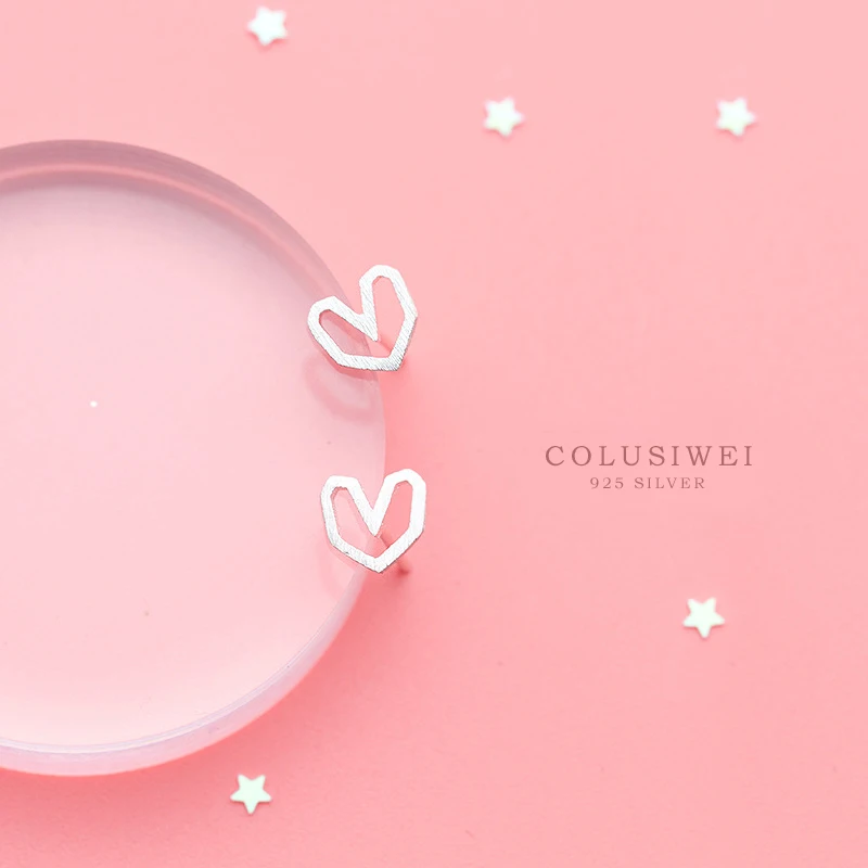 Colusiwei 100% стерлингового серебра 925 пробы Модный Романтический Вырез в форме сердца
