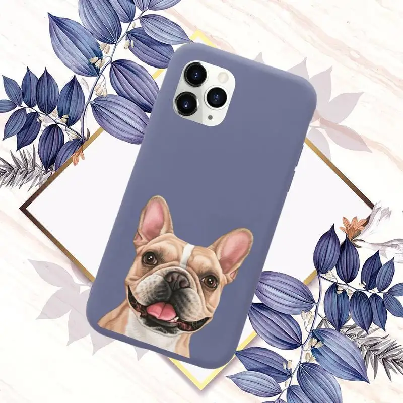 

Pug Dog French Bulldog Phone Case Candy Color for iPhone 11 12 mini pro XS MAX 8 7 6 6S Plus X SE 2020 XR