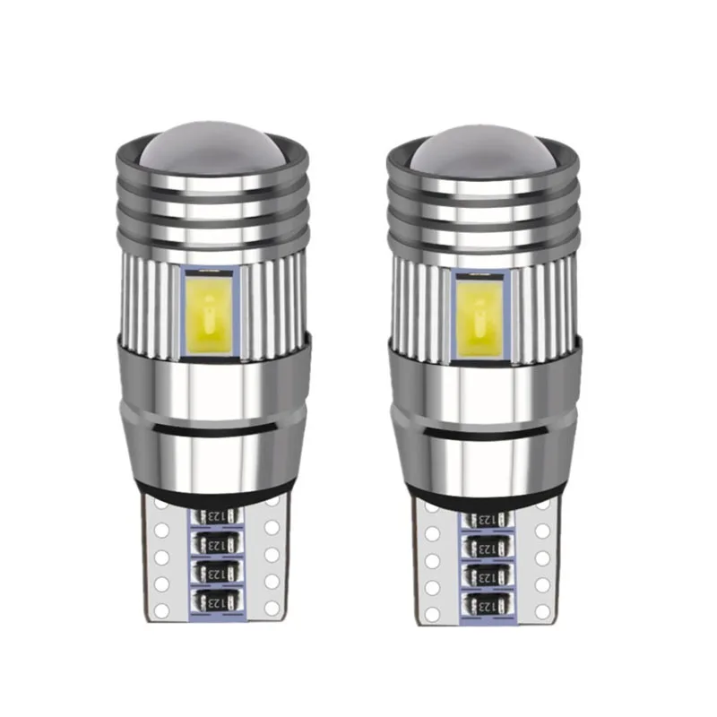 

2pcs T10 W5W White Blue License Plate Bulb Brake Parking Turn Signal Trunk Led Auto Car CANBUS Error 5730 6SMD 194 501 Dome Lamp