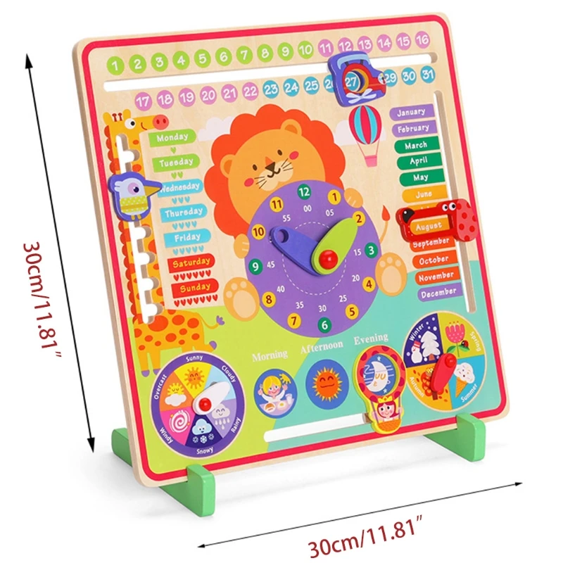 

NEW Baby Wooden Busy Board Montessori Weather Season Time Cognitive Puzzles G88E