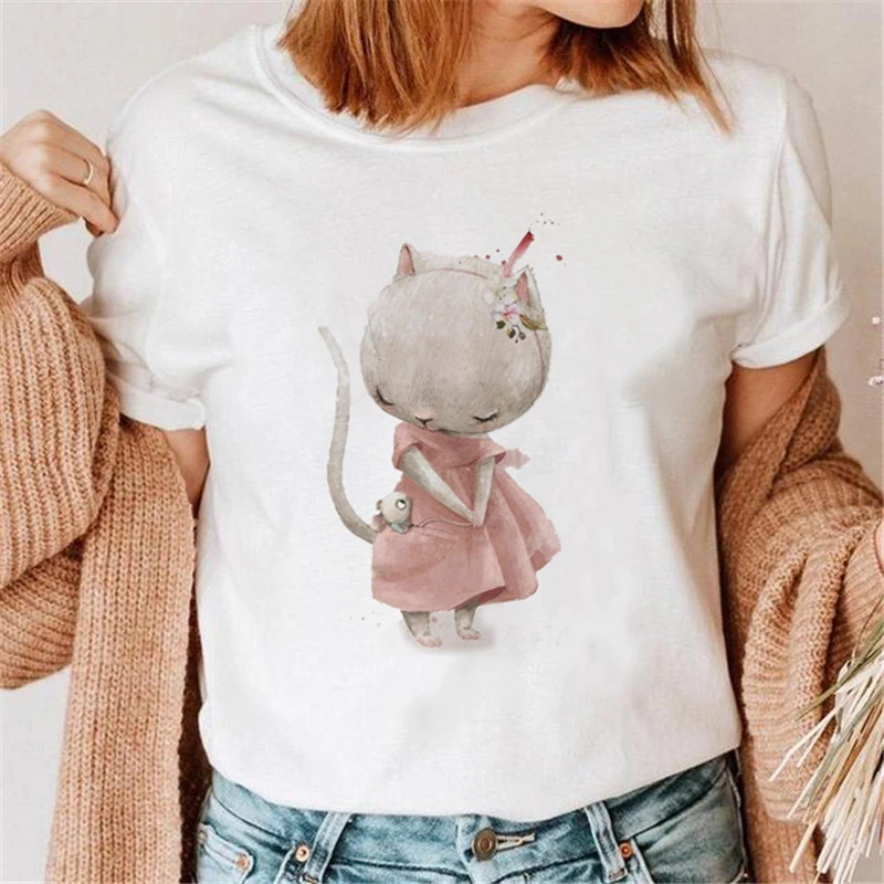 

Female cartoon picture girl cartoon short-sleeved spring and summer ladies clothes jacket clothes T-shirt printing female T-shir