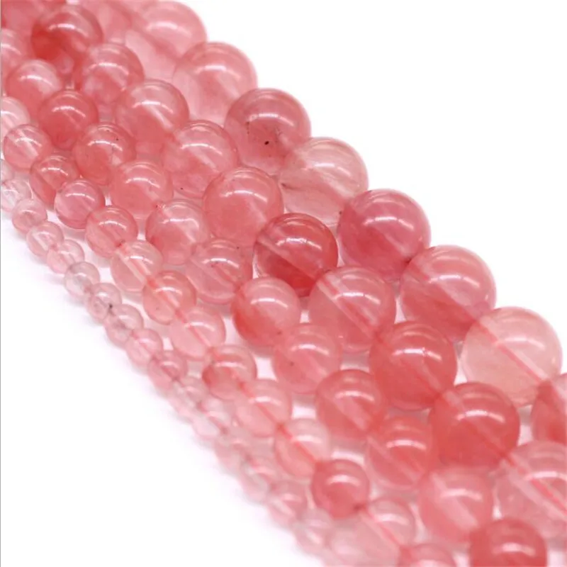 Гладкая розовый турмалин кристалл Бусины круглые каменные бусины DIY ювелирных