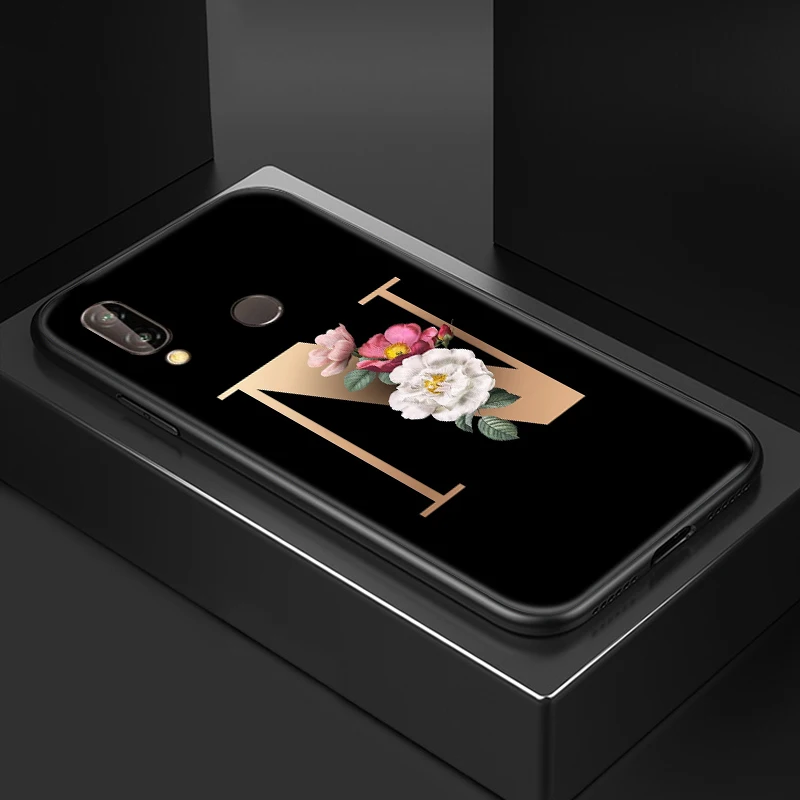 

Phone Case For OPP Realme GT For Huawei P40 Pro Plus Lite P20 Lite 2019 P20 Pro Lite Letters With Flowers Funda Coque Carcasa