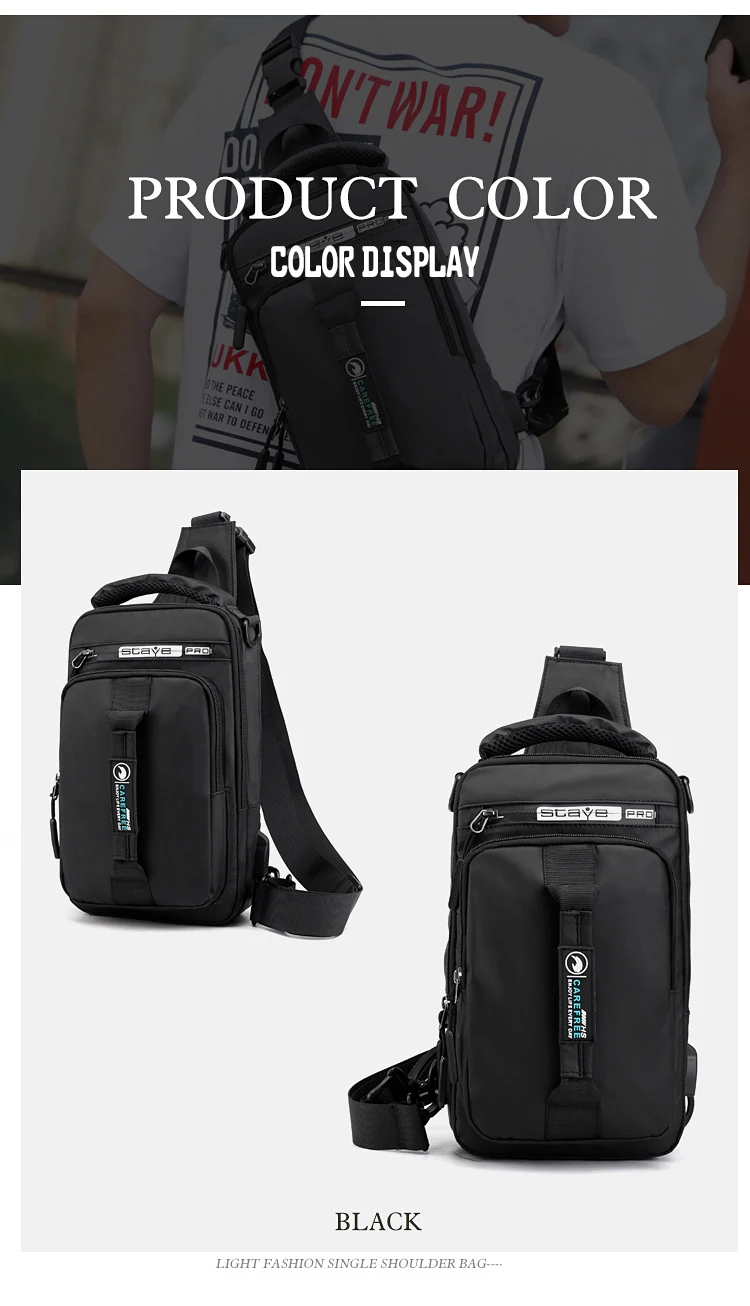 OZUKO New Multifunction Crossbody Bag for Men Chest Pack Sling&Double Shoulder Bag Male Waterproof Short Trip Messenger Bag