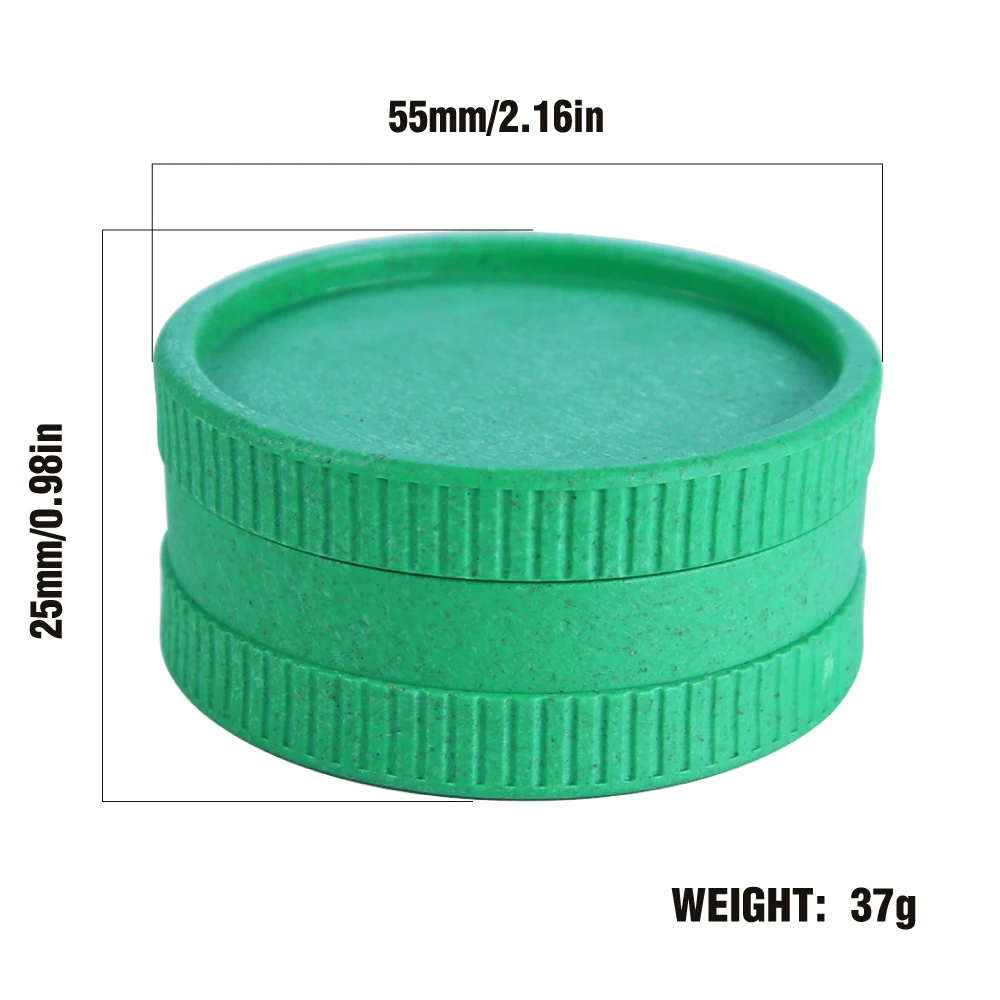

55mm Degradable Plastic Tobacco Herb Weed Grinder Round Double Layers Crusher Smoking Pipe Accessories