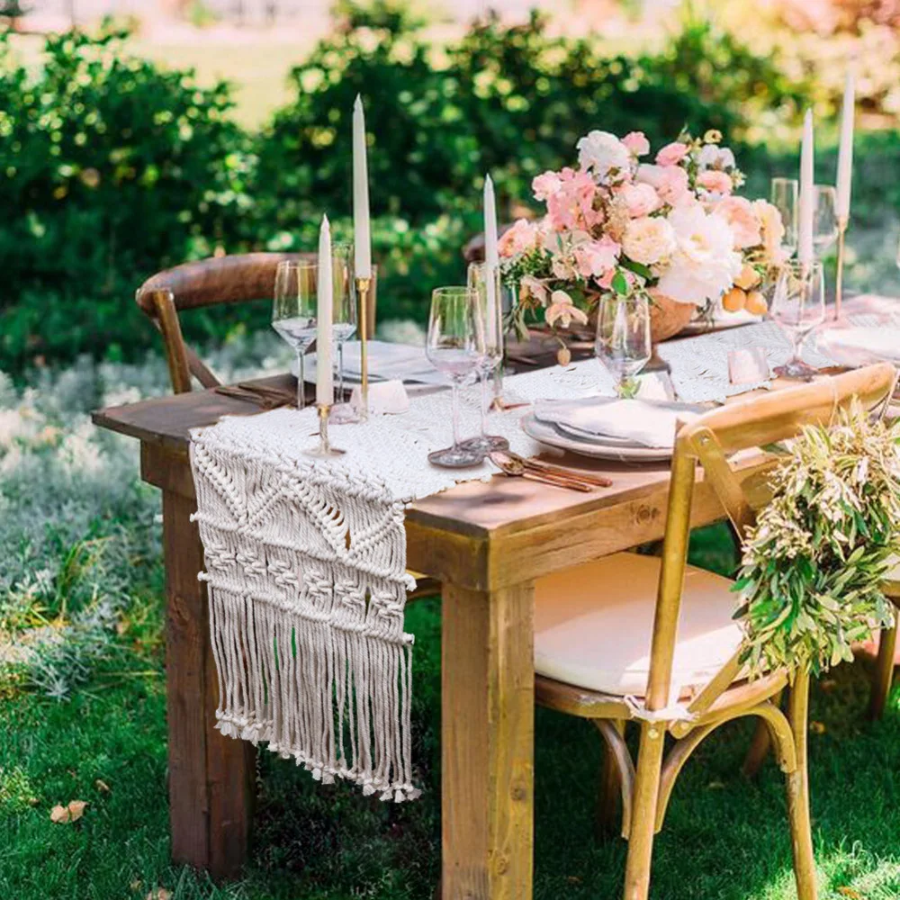 Хлопковая настольная дорожка для макраме в стиле бохо свадебные принадлежности