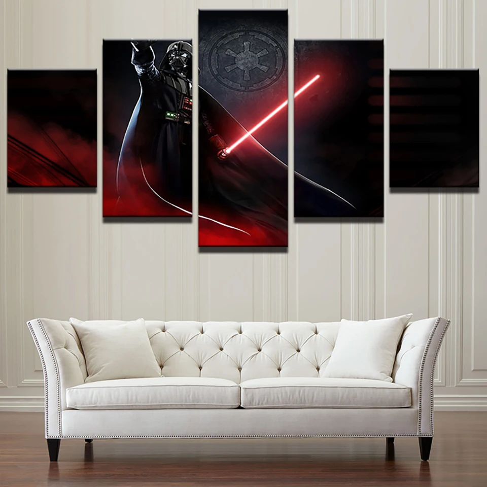 Модульная картина настенное украшение для дома 5 панелей Звездные войны Постеры