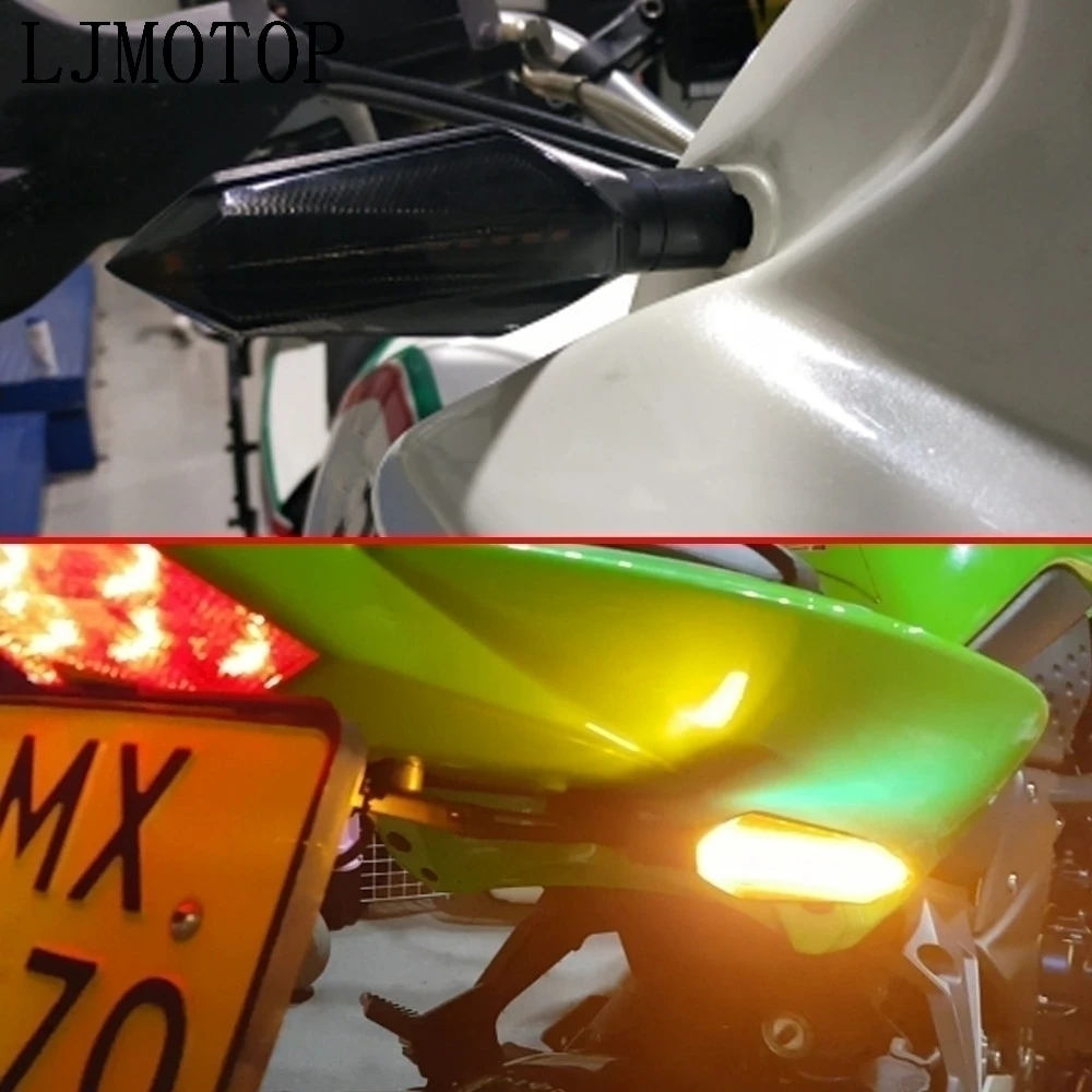 

LED Turn Signal Motorcycle Turn Signals Light Tail Lights Indicators For Kawasaki ZX11 1100 7R 9 W800 Z750 ZZR600