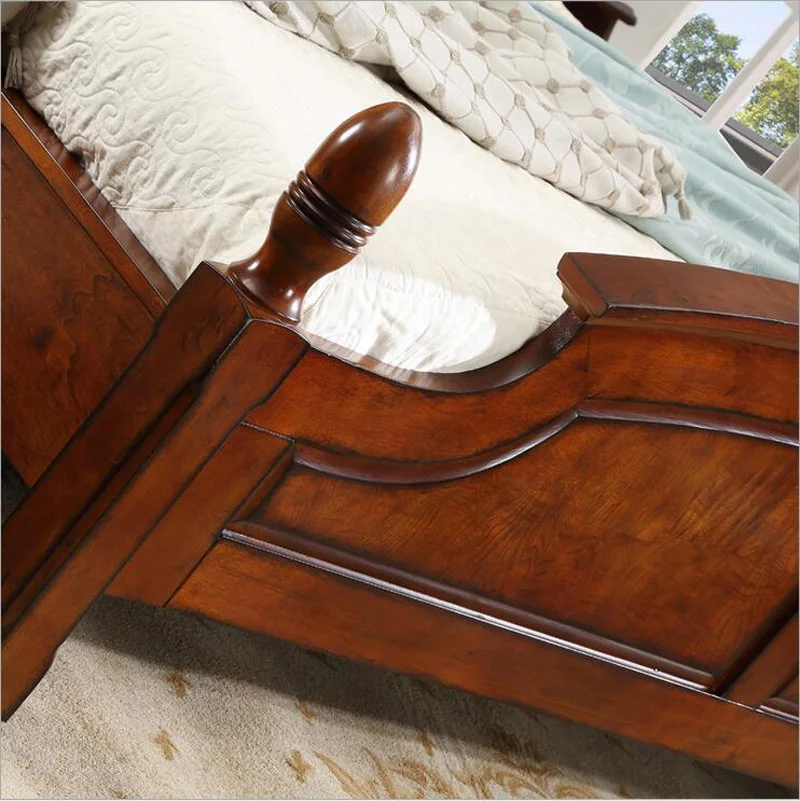 Американская деревянная кровать для 2 человек Европейская классическая