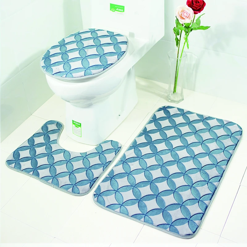 

3Pcs/set Bathroom Mat Set Flannel Anti-Slip Kitchen Bath Mat Carpet Bathroom Toliet Rug Washable Tapete Banheiro