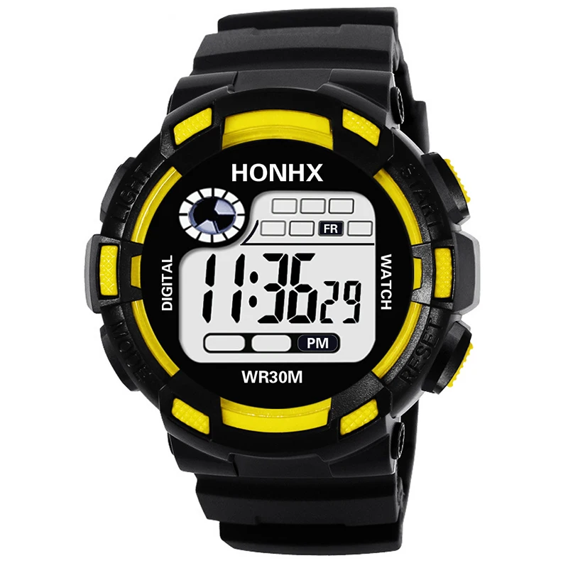 Высокое разрешение светящиеся часы Для мужчин Спорт Водонепроницаемый Led