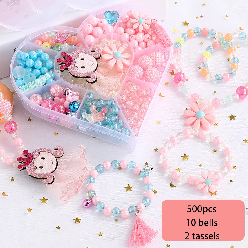

500PCS DIY Bead Girls 4 6 Years Plastic Pop Beads for Kids DIY Toy Girls DIY Jewelry Toys DIY Necklace Bracelet Kit Headband Kit