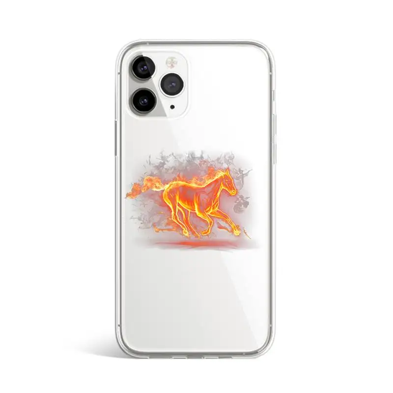 

Cool running horse Phone Case Transparent for iPhone 11 12 mini pro XS MAX 8 7 6 6S Plus X 5S SE 2020 XR