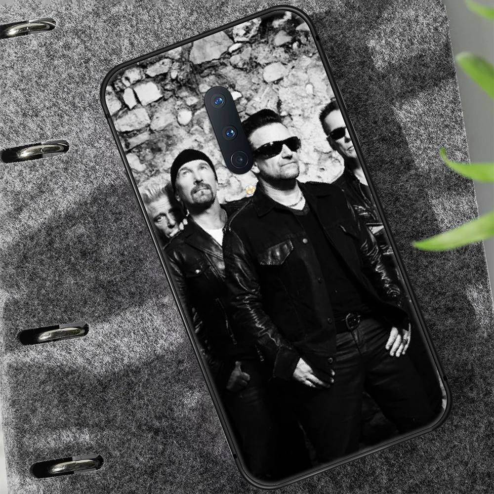 

U2 band Phone Case Cover Hull For 1+ Oneplus 5T 6 6T 7 7T 8 8T Pro black Bumper Silicone Etui Tpu Cover Soft Cell Luxury Hoesjes