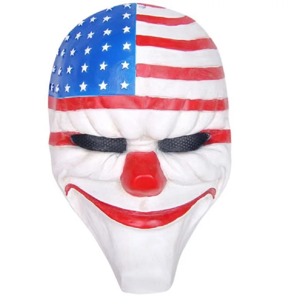 Halloween mask, Payday 2 theme game mask, suitable for horror role-playing parties, fencing, war games, costume games, etc.