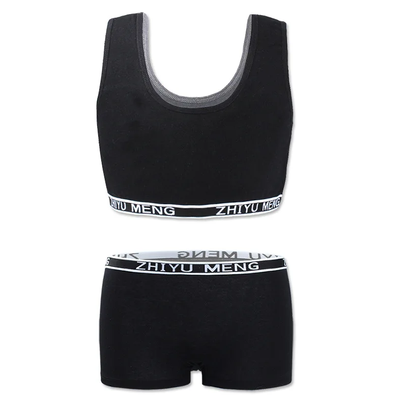 teens bra set girls Underwear Camisole Cotton Hipster 8-12Y Kids Adjustable sling Big Girl's Training summer Sport