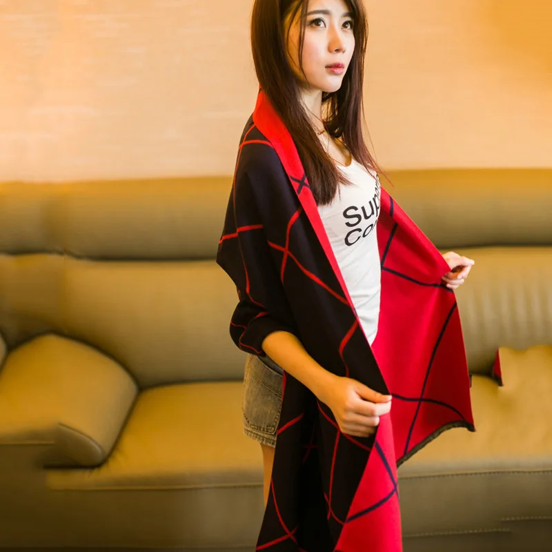 

New Autumn Winter Scarf Female Cashmere Square Shawl Color Matching Plaid Pattern Geometric Warm Scarf Women Shawl Wrap Blanket