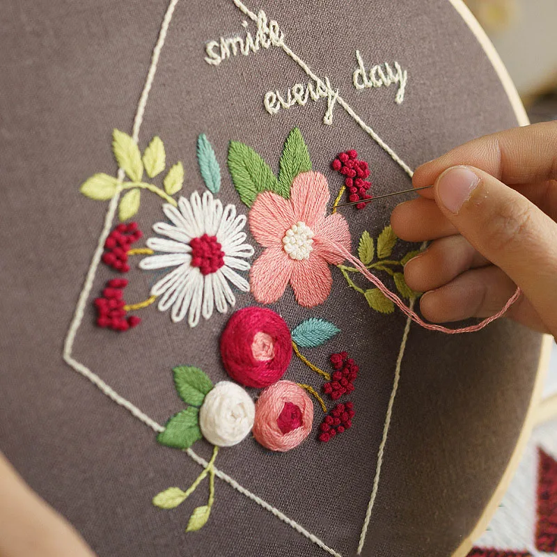 Европейский Набор для вышивки сделай сам крестиком с цветочным рисунком