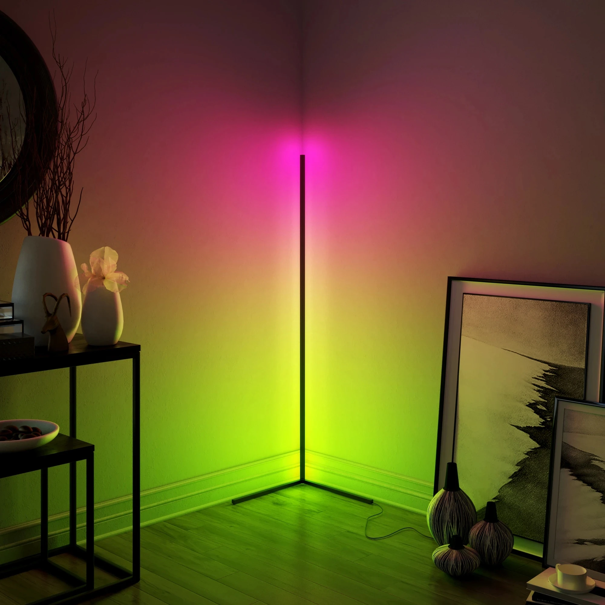 

Modern Minimal RGB Floor Lamp for Living Room Decoration,Colorful Corner Standing Light Living Room Indoor Lighting Fixtures