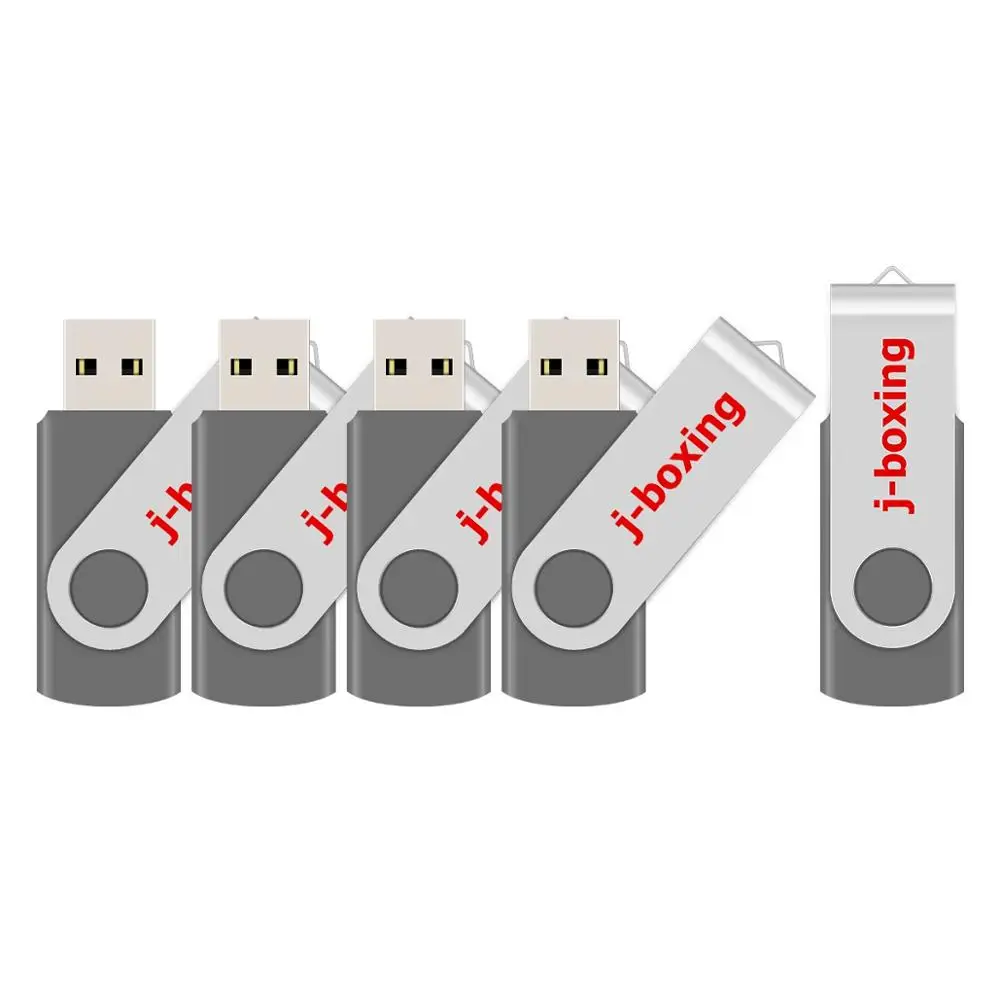 J-боксерские USB флеш-накопители 1 Гб 2 Гб Флешка 4 ГБ 8 ГБ металлическая Флешка с поворотным шарниром 16 ГБ 32 ГБ USB 2,0 карта памяти для ПК 5 шт./лот серый