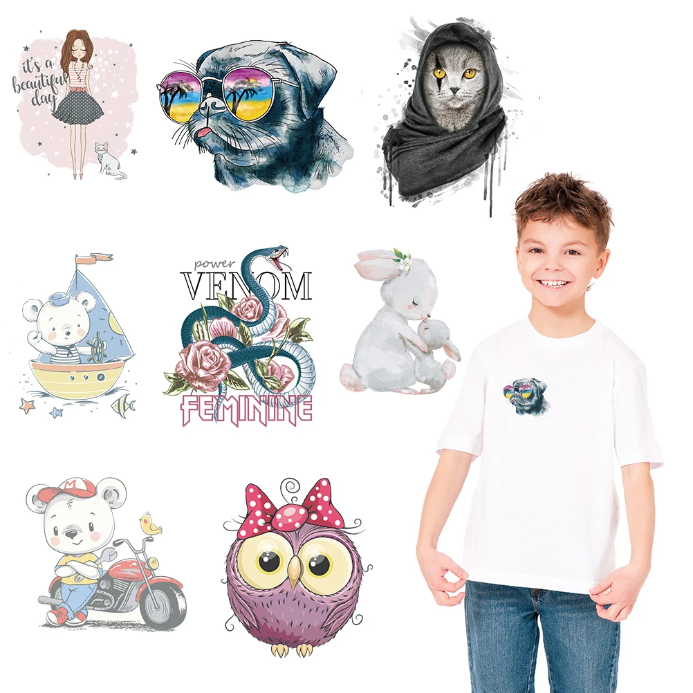 8 шт. малоразмерные нашивки с животными помощью утюга переводное пальто сердцем