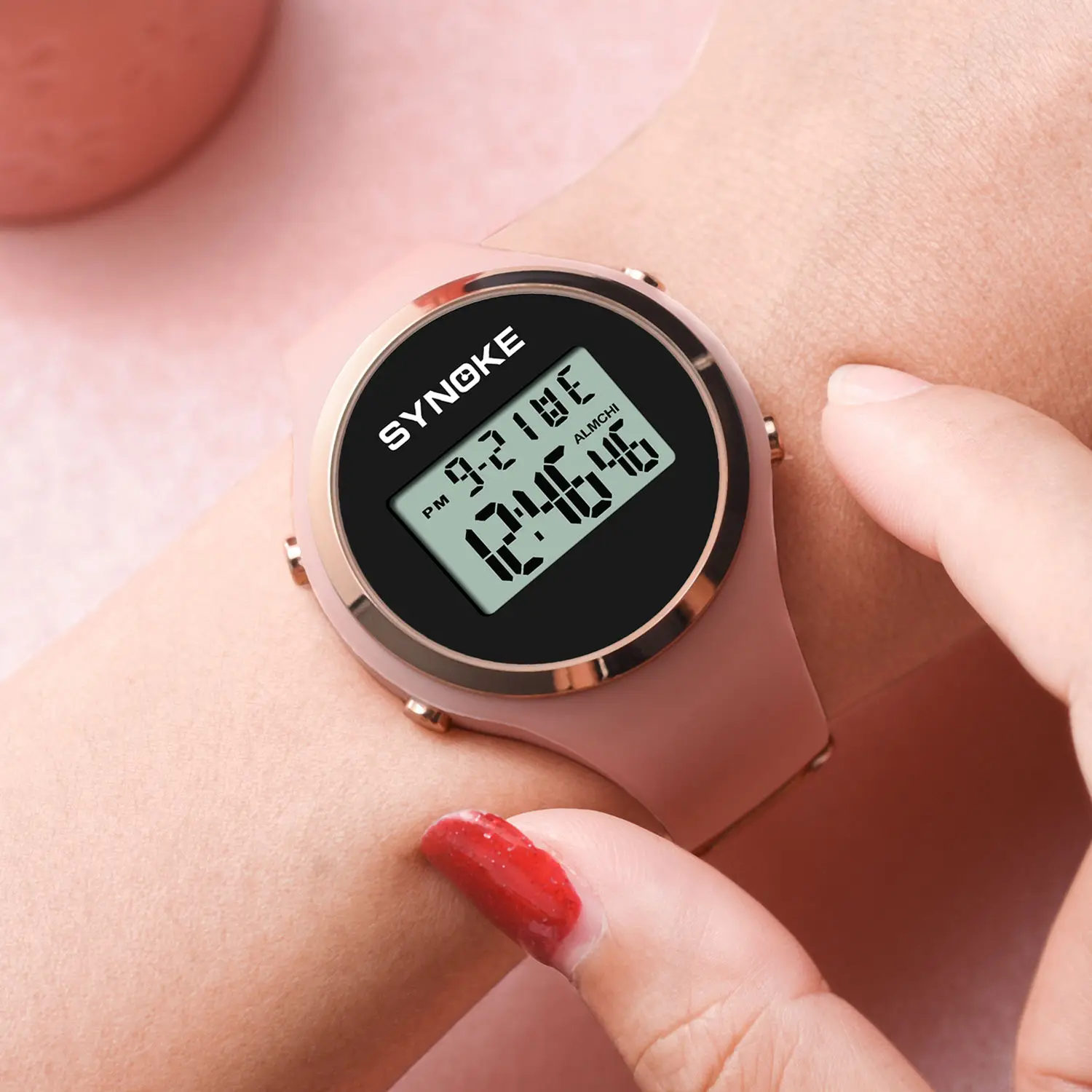 

SYNOKE Digital Wrist Watches For Women Girl Fashion 50M Waterproof Watch With Alarm Timer Silicone Wristwatch Relogio Feminino