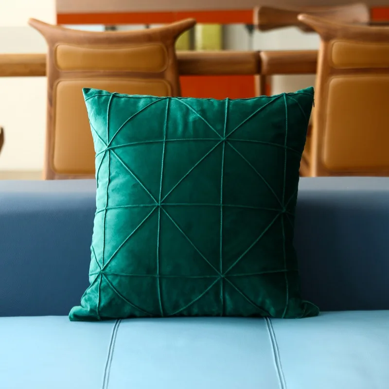 

Клетчатые наволочки для дивана и детской подушки, чехол из вельветовой ткани