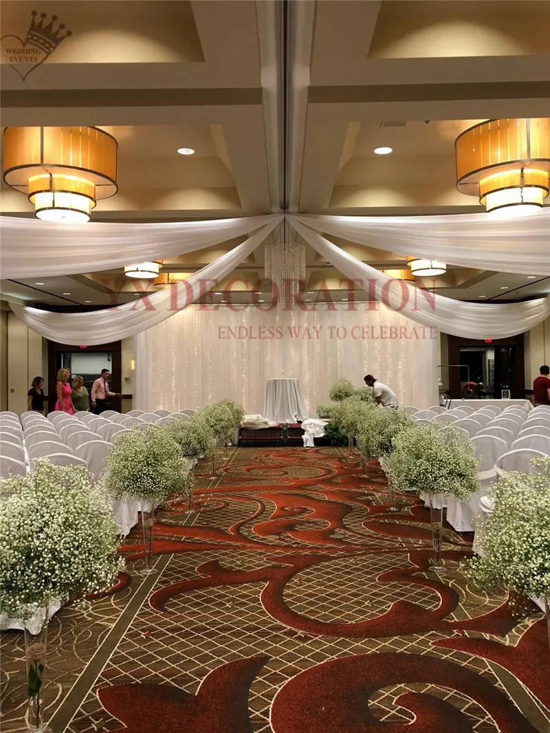 Красивый ледяной шелк один кусок драпировка для потолка фон занавес Swag украшение