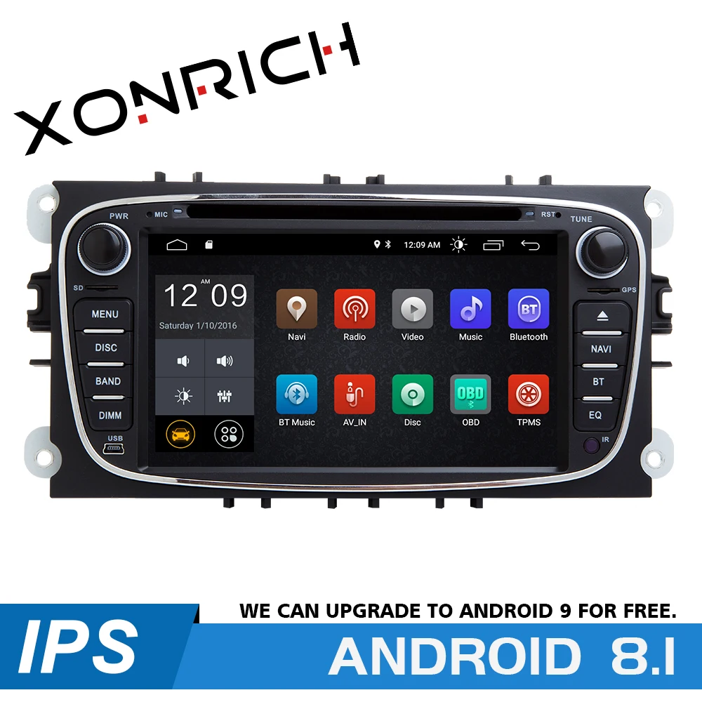 Авторадио 2 Din Android 8,1 автомобильный dvd-плеер для Ford Focus 2 3S-Max C-Max Mondeo 4 Galaxy Kuga 2008-2010 gps навигация головное устройство