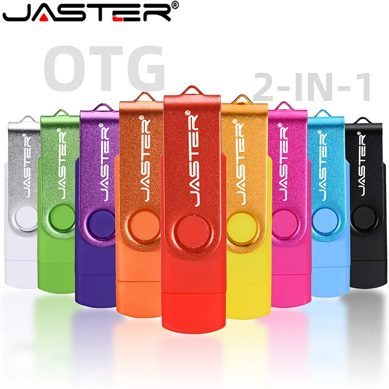 

JASTER Rotatable smart OTG usb flash drive 64G 32G 16G pen drive Thumb drives memory stick android otg usb key free Custom LOGO