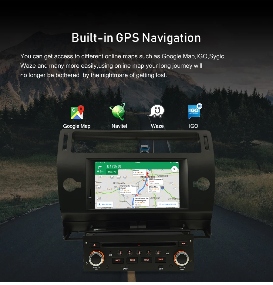 " Android 9,0 автомобильное радио gps навигация Мультимедиа Стерео головное устройство для Citroen C4 C-Triomphe C-Quatre 2004-2009 Авто dvd-плеер