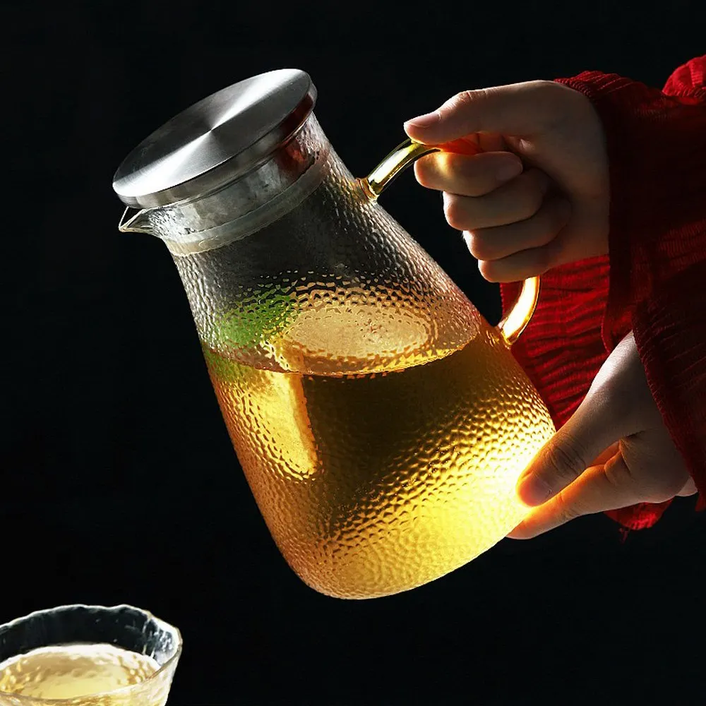 

350ml/1500ml/2000ml/Transparent Glass Hot/Cold Water Jug Kettle Juice Container Bottle resistant glass teapot large capacity