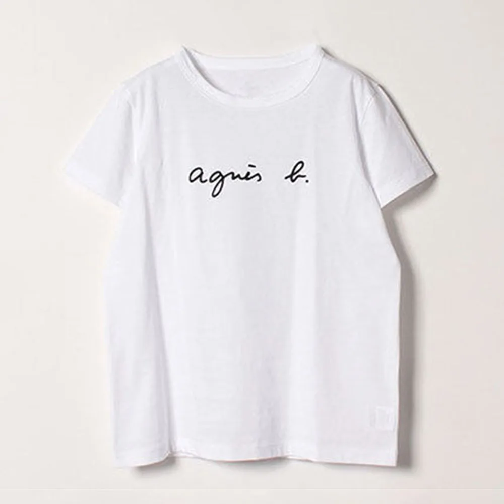 Женская футболка черного и белого цвета Однотонная с буквенным алфавитом