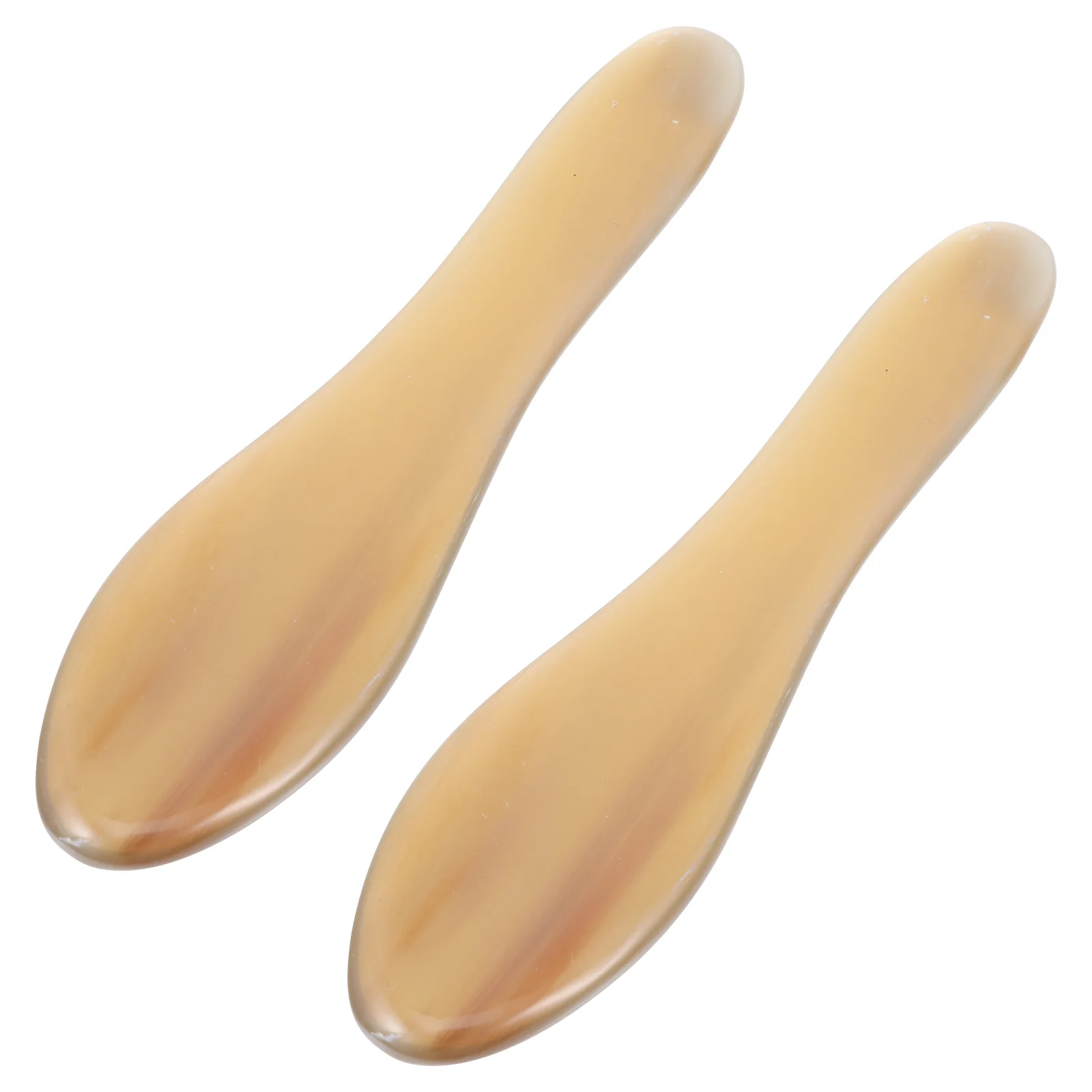 

2pcs Face Scraping Plates Ox Horn Scraping Boards Scraping Massagers (Light Yellow)