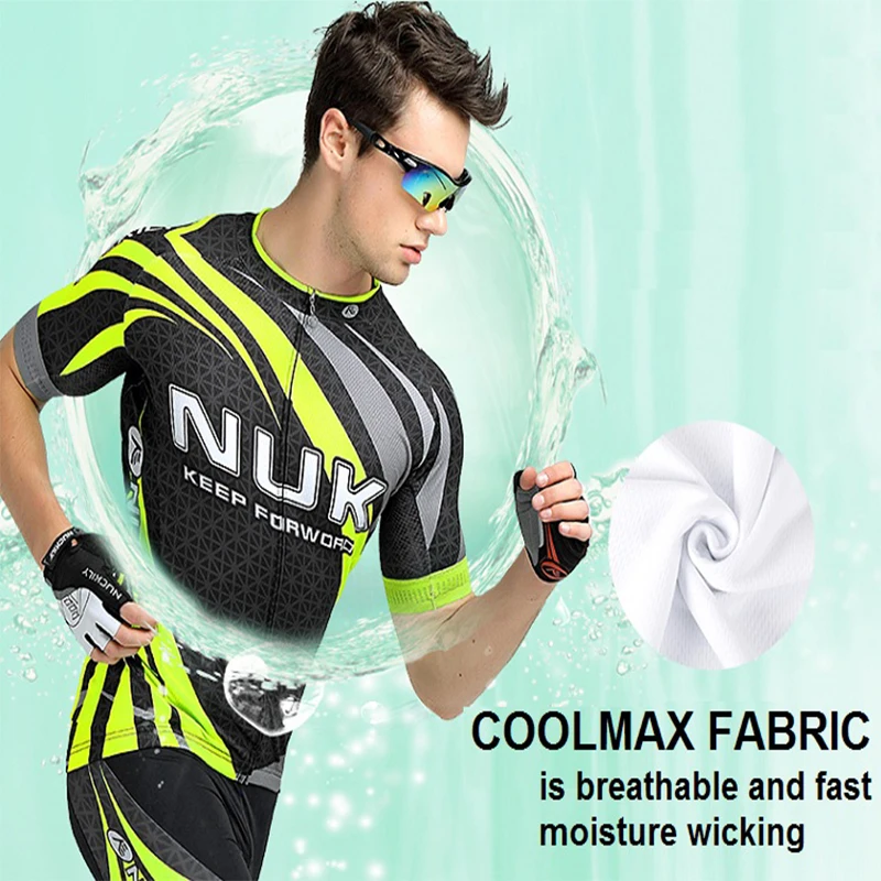 Футболка NUCKILY MA014 мужская с молнией Джерси для велоспорта быстрая впитывающая