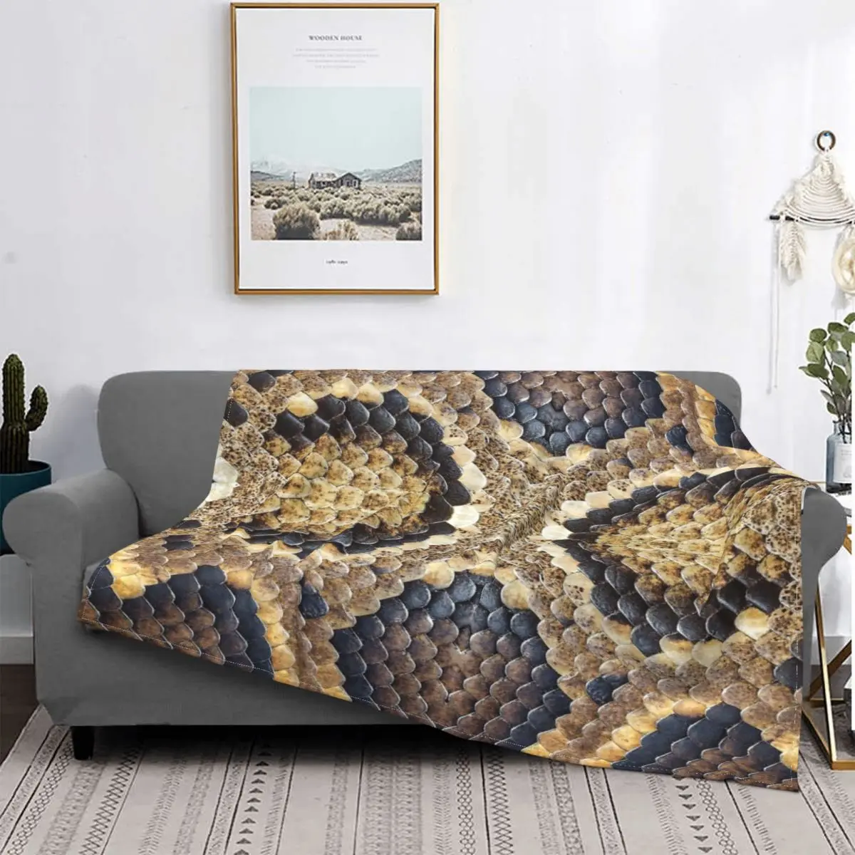 

Manta de piel de serpiente marrón, colcha de cama a cuadros, toalla de playa, manta con capucha