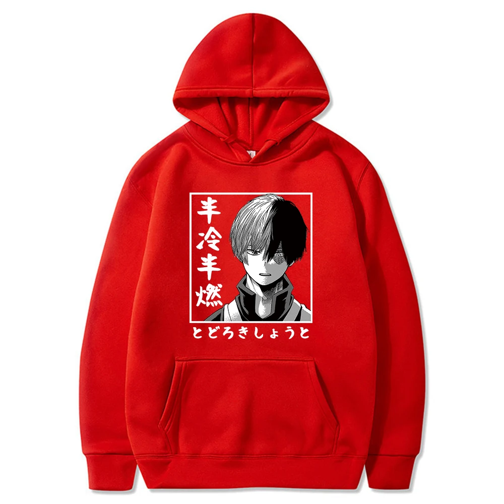 

My Hero Academia Men Hoodies Autumn Casual Pullover Shoto Todoroki Printed Japan Anime Hip Hop Sweatshirt Clothes Men Tops
