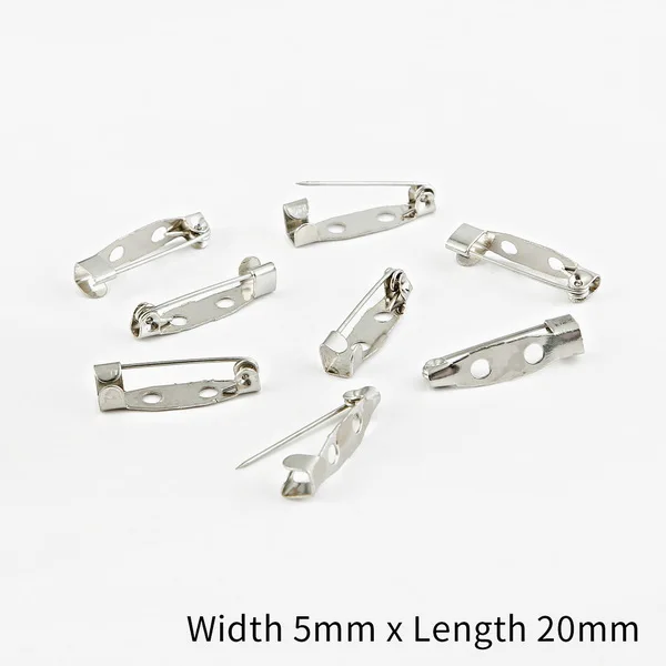 Rhodium 5x20mm 50 шт./Партия 15 20 25 30 35 мм золото/серебро/бронзовая брошь зажим базовые булавки безопасные булавки брошь настройки базы для украшений ручной работы Изготовление ювелирных изделий - Цвет: Rhodium 5x20mm